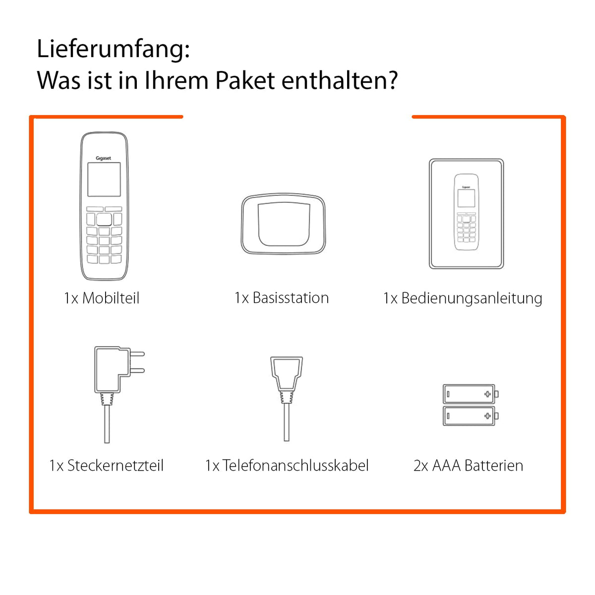 Gigaset E290A Duo - 2 Schnurlose Senioren DECT-Telefone mit Anrufbeantworter - großen Tasten und Display, Zielwahltasten für wichtige Nummern, Verstärker-Funktion für extra lautes Hören, schwarz