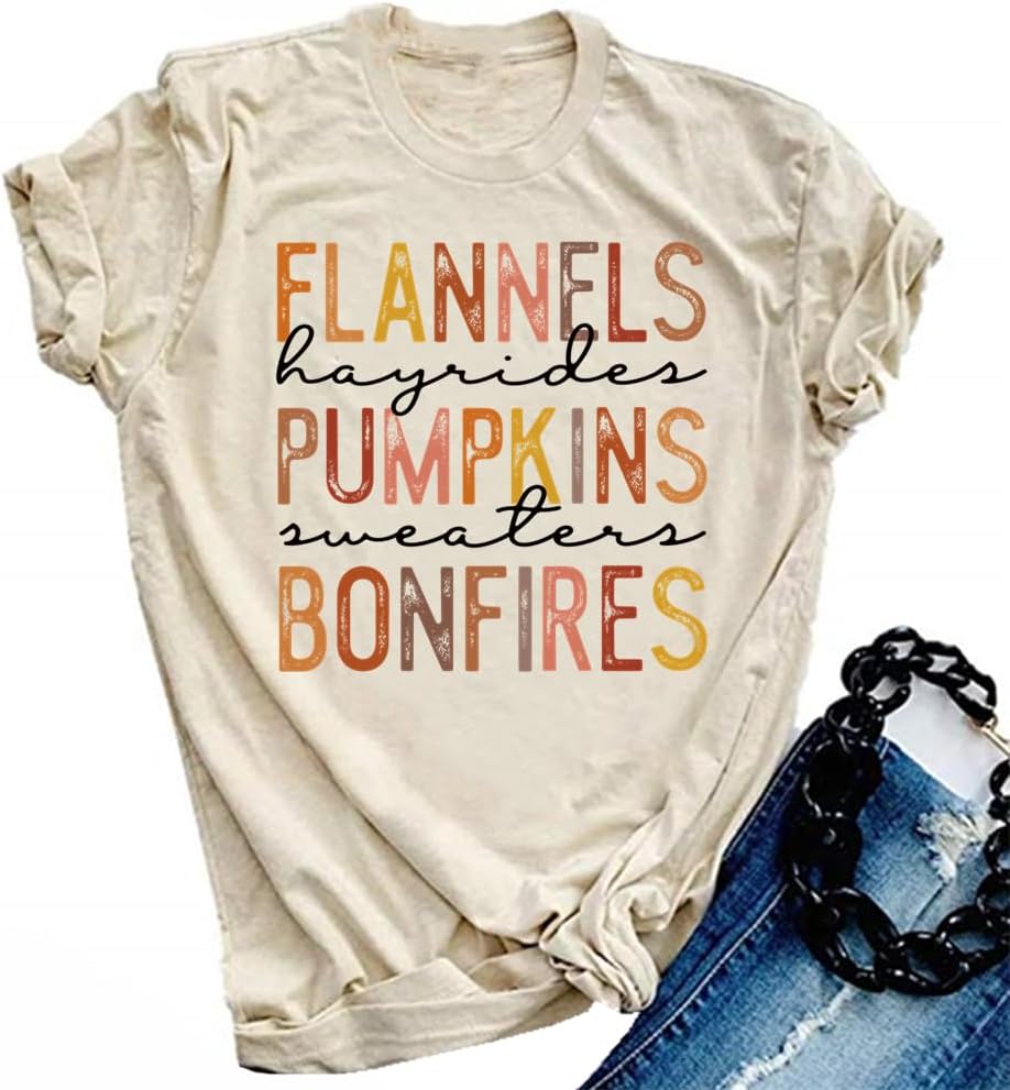 Halloween-Kürbis-Shirts für Damen, Herbst-T-Shirts, niedliche grafische Herbst-Shirts, Thanksgiving-Oberteile
