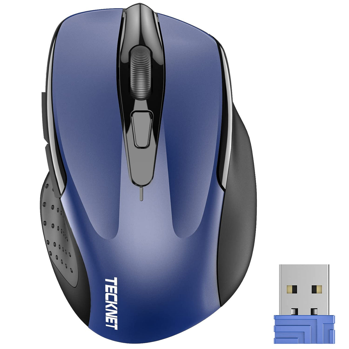TECKNET Kabellose Maus, 2,4 GHz optische Funkmaus mit USB-Empfänger, Grau