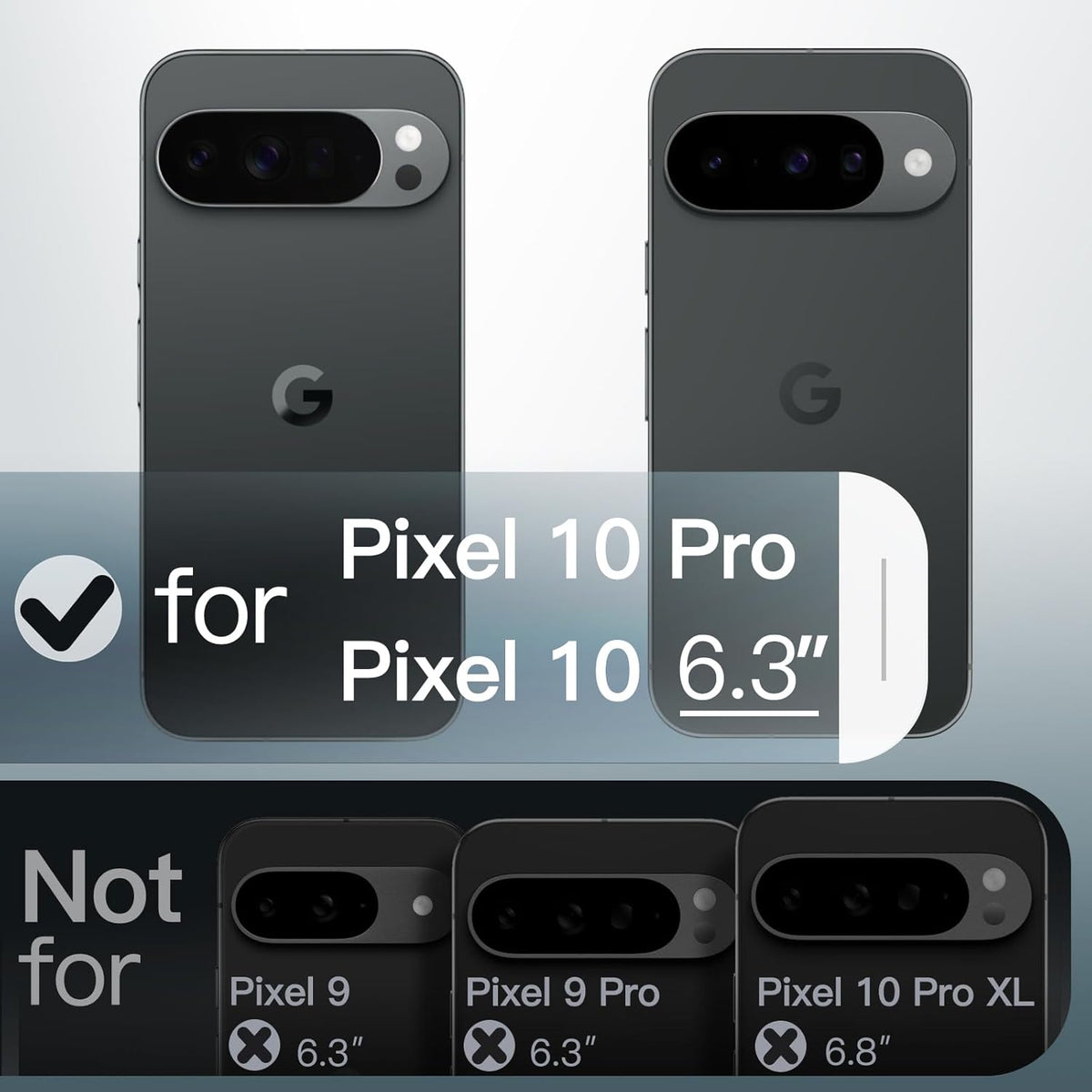 JETech Magnetische Hülle für Google Pixel 10/10 Pro, Obsidian