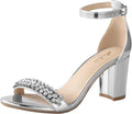 Ankis Damen-Sandalen mit offenem Zehenbereich, Knöchelriemen und 7 cm Blockabsatz