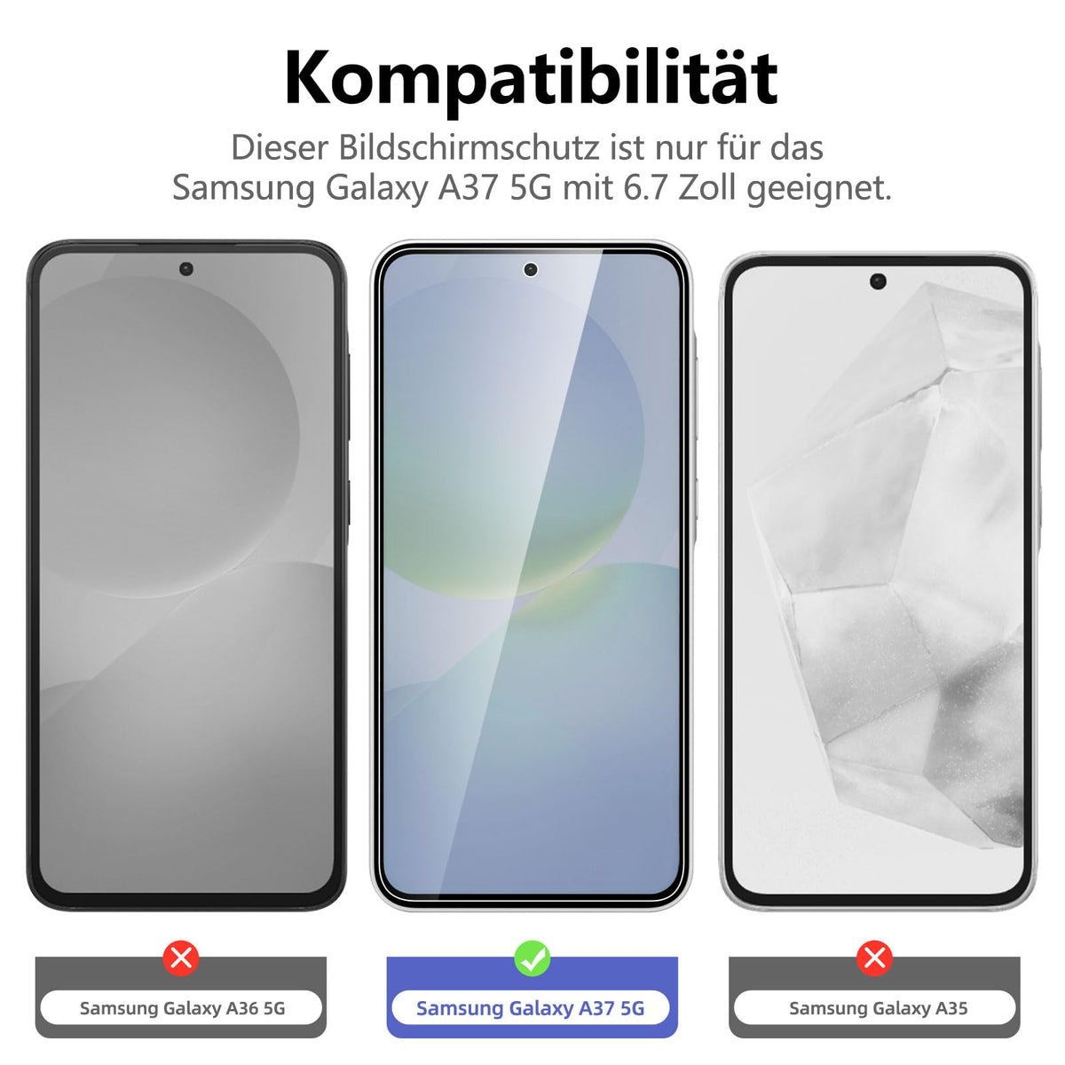 NEW'C Schutzfolie für Samsung Galaxy A35 5G für Panzerglas