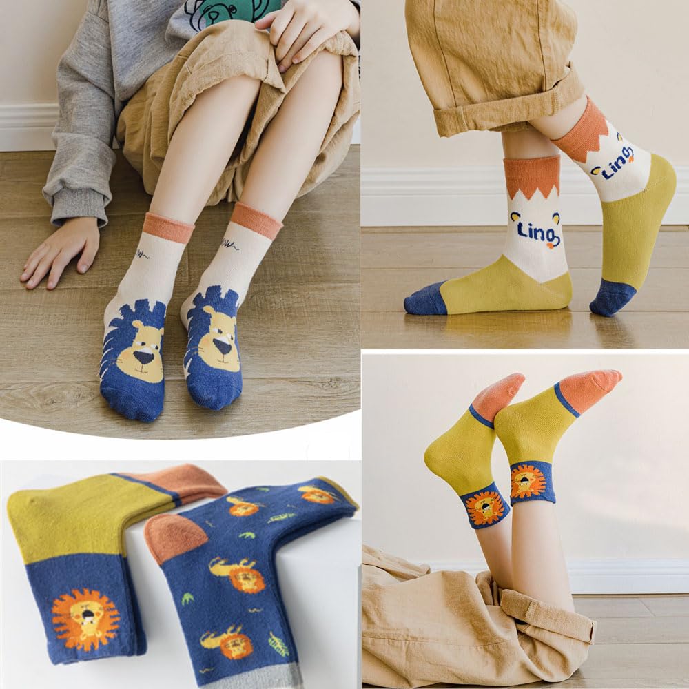 FedMois 10 Paires Chaussettes chaudes hiver en Coton Garçons Filles Socquette Enfant