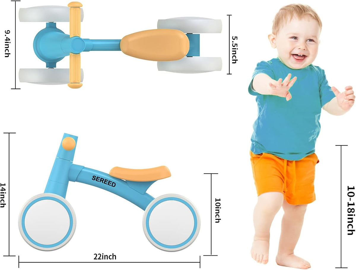 SEREED Baby Balance Bike for 1 Year Old Boy Girl, First Birthday Gift Toy