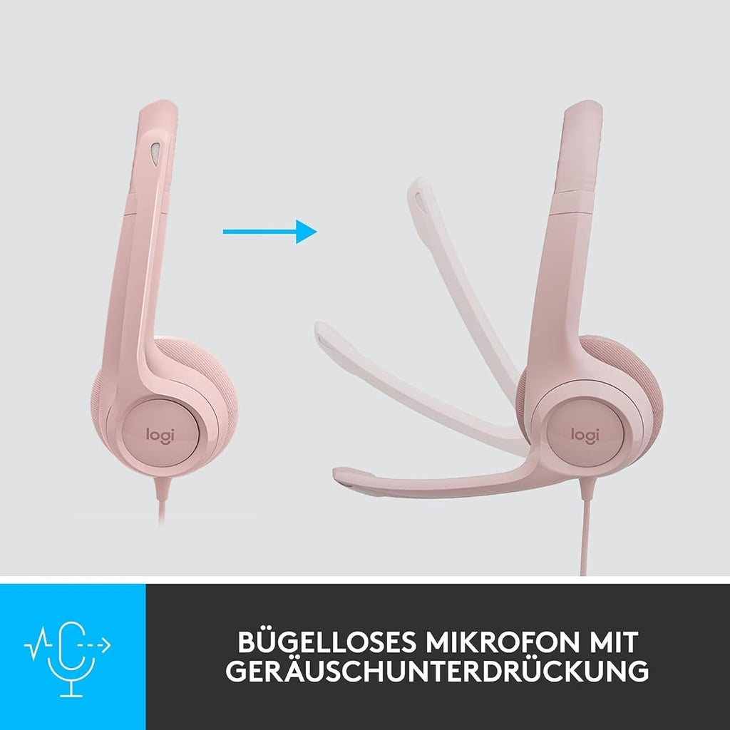 Logitech H390 Kopfhörer für PC zuhause, PC-Headset mit Mikrofon, Schwarz