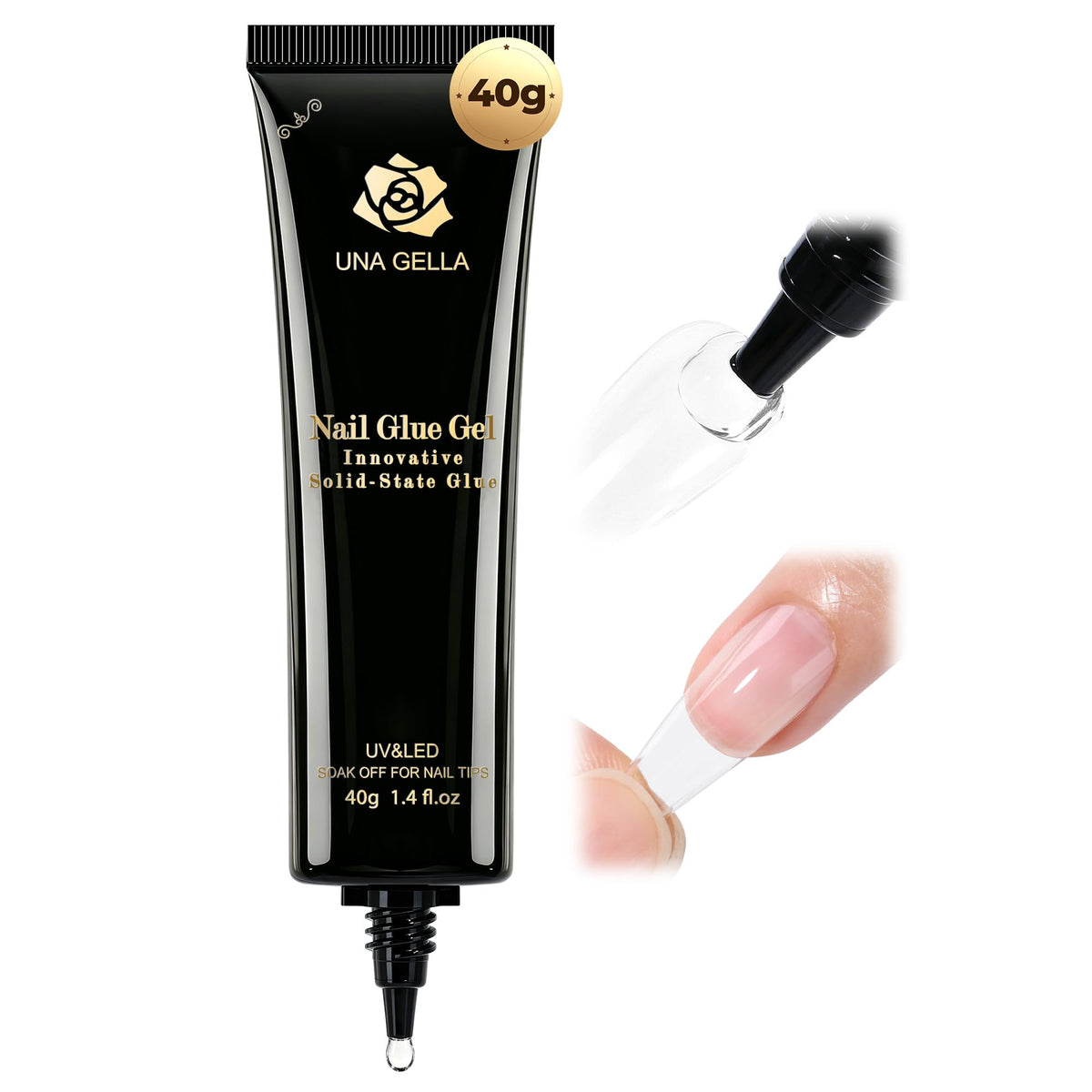 UNA GELLA Kurze Mandel Nail Tips 504 Stück