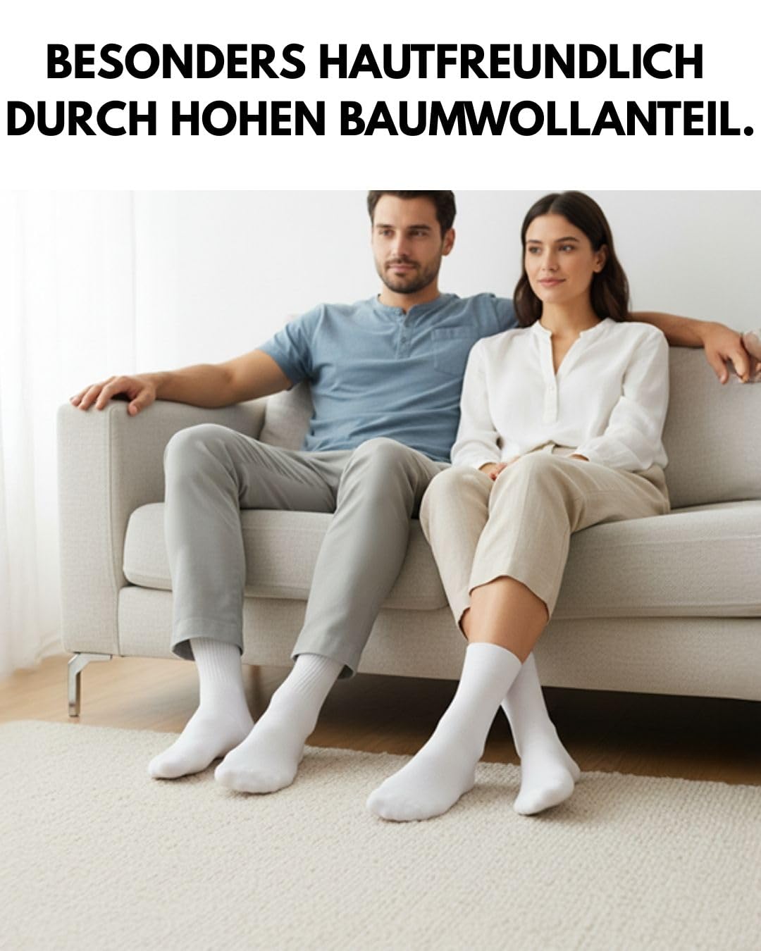sockenkauf24 10 Paar Diabetikersocken für Herren & Damen ohne Gummibund & ohne Naht aus Baumwolle Diabetiker Socken mit Komfortbund ohne Gummi