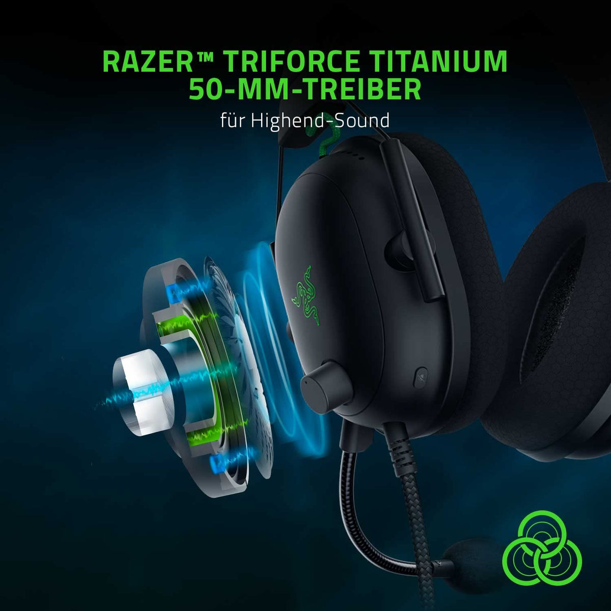 Razer BlackShark V2 X - Multi-Plattform kabelgebundenes Esports-Headset (Triforce 50mm Treiber, Erweiterte Passive Geräuschunterdrückung, 7.1 Surround Sound, Hyperclear Cardioid Mic) Grün