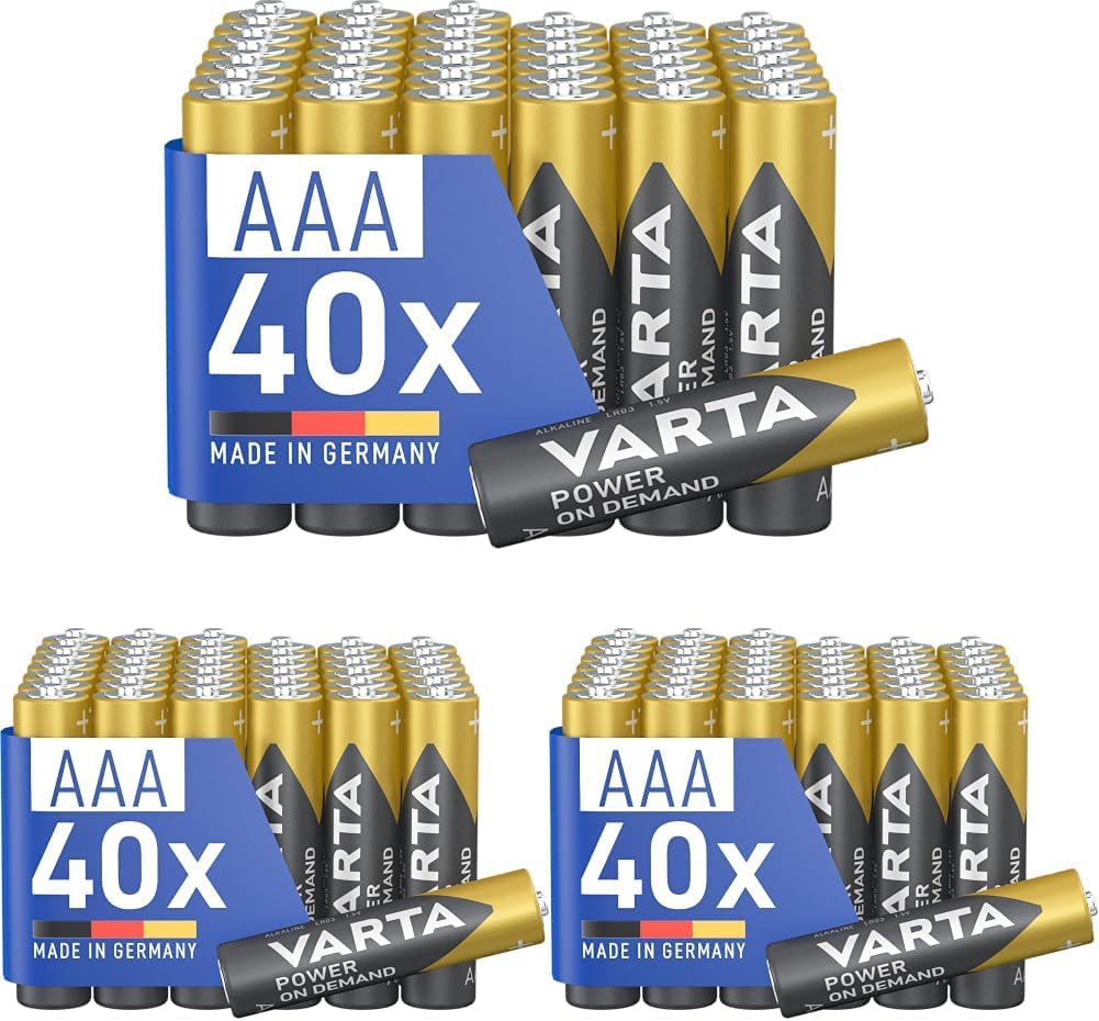 Varta Batterien AAA 100 Stück Power on Demand Alkaline 1,5 V Vorratspack