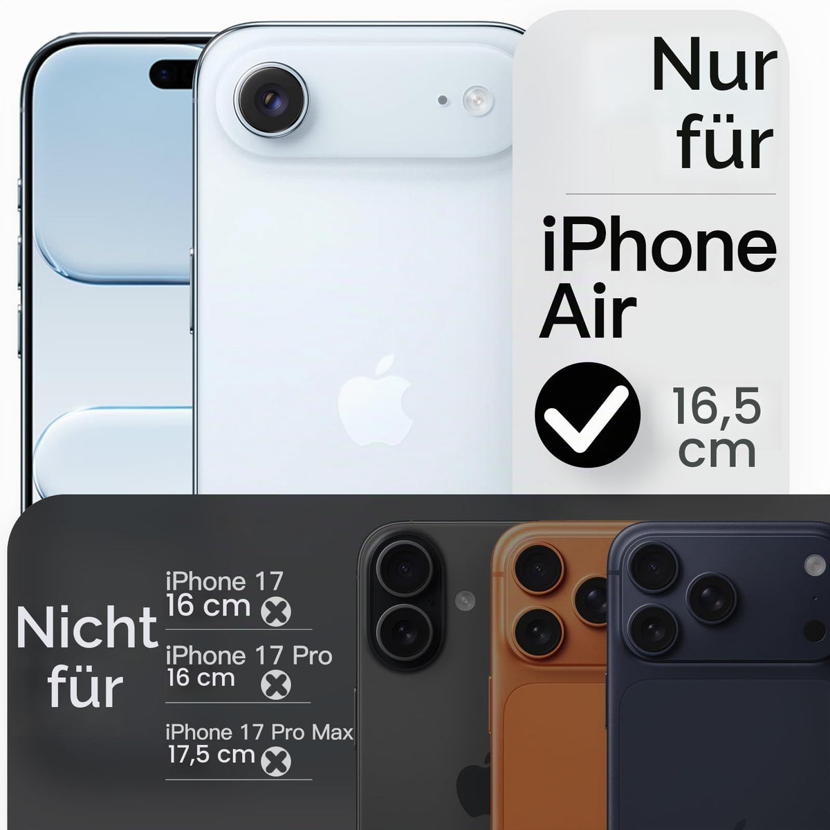 JETech Magnetische Dünne Hülle für iPhone 18 Pro, Schwarz