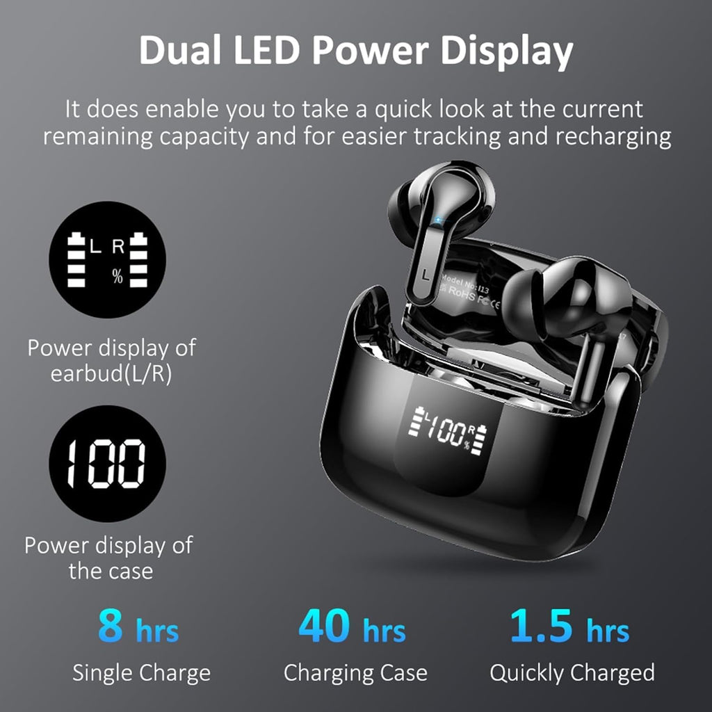 2026 Kopfhörer Kabellos Bluetooth 5.4 Kopfhörer, 6D-Stereo Ohrhörer in Ear
