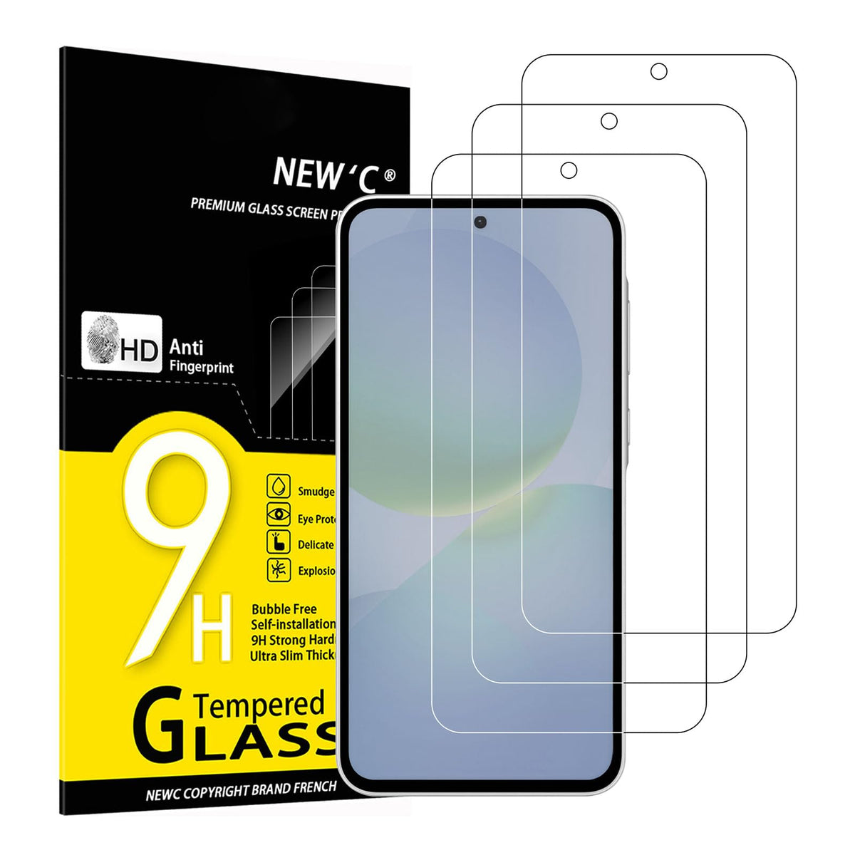 NEW'C Schutzfolie für Samsung Galaxy A35 5G für Panzerglas