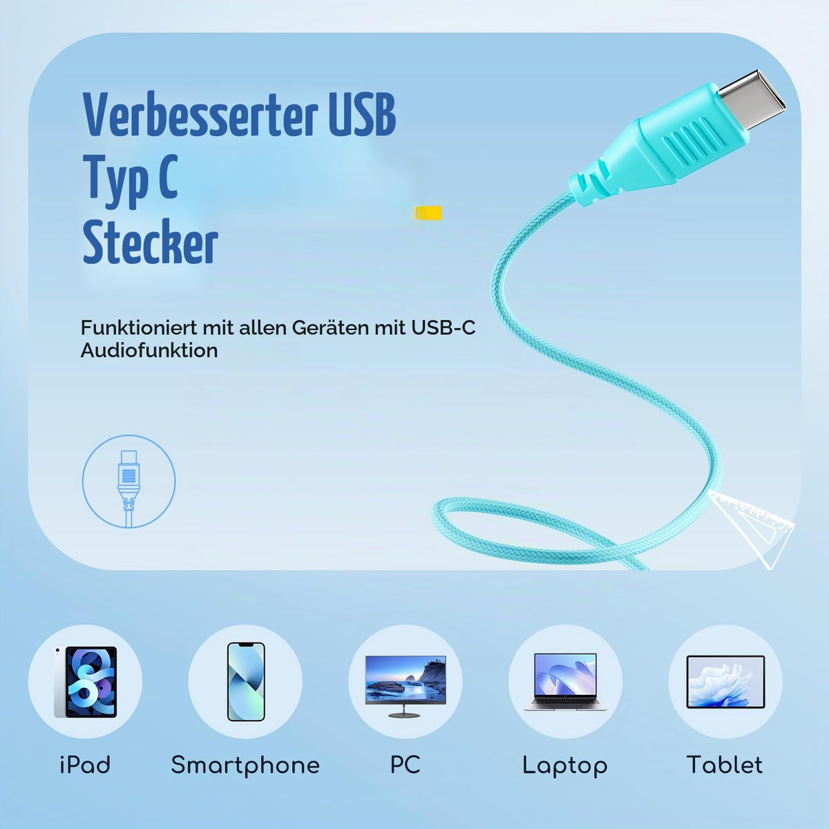 EarFun Kinder Kopfhörer mit 3,5 mm Kabel, Lautstärkebegrenzung, Blau-grün