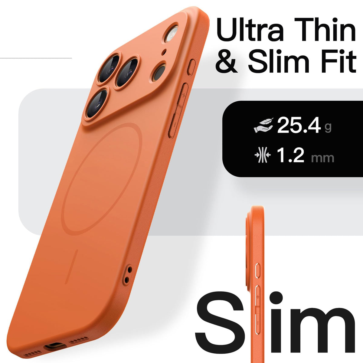 JETech Magnetische Dünne Hülle für iPhone 18 Pro, Schwarz