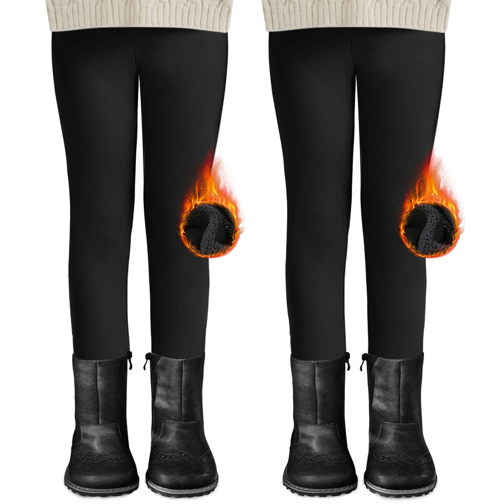 DDOBB 2er Pack Thermo Leggings Mädchen Mit Fleece High Waist