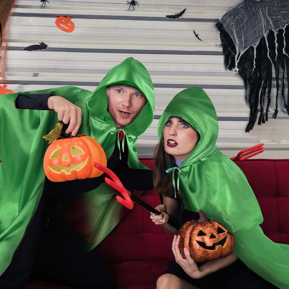 Aomig Cape à Capuchon, Déguisement Adulte Unisexe Costume, Cape Sorcier, Halloween Cosplay Costume Cape Longue Cape, Déguisement pour Halloween, Bal Masqué