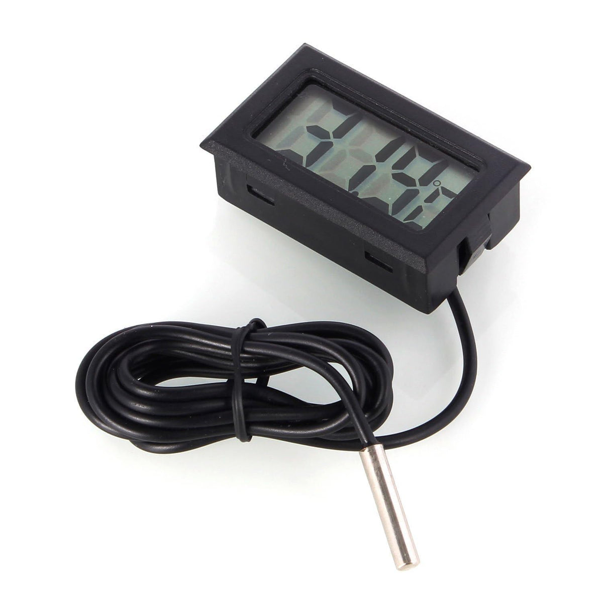 ARCELI Digital LCD Thermometer Temperaturüberwachung mit externer Sonde für Kühlschrank Gefrierschrank Kühlschrank Aquarium - schwarz （4 Stück）
