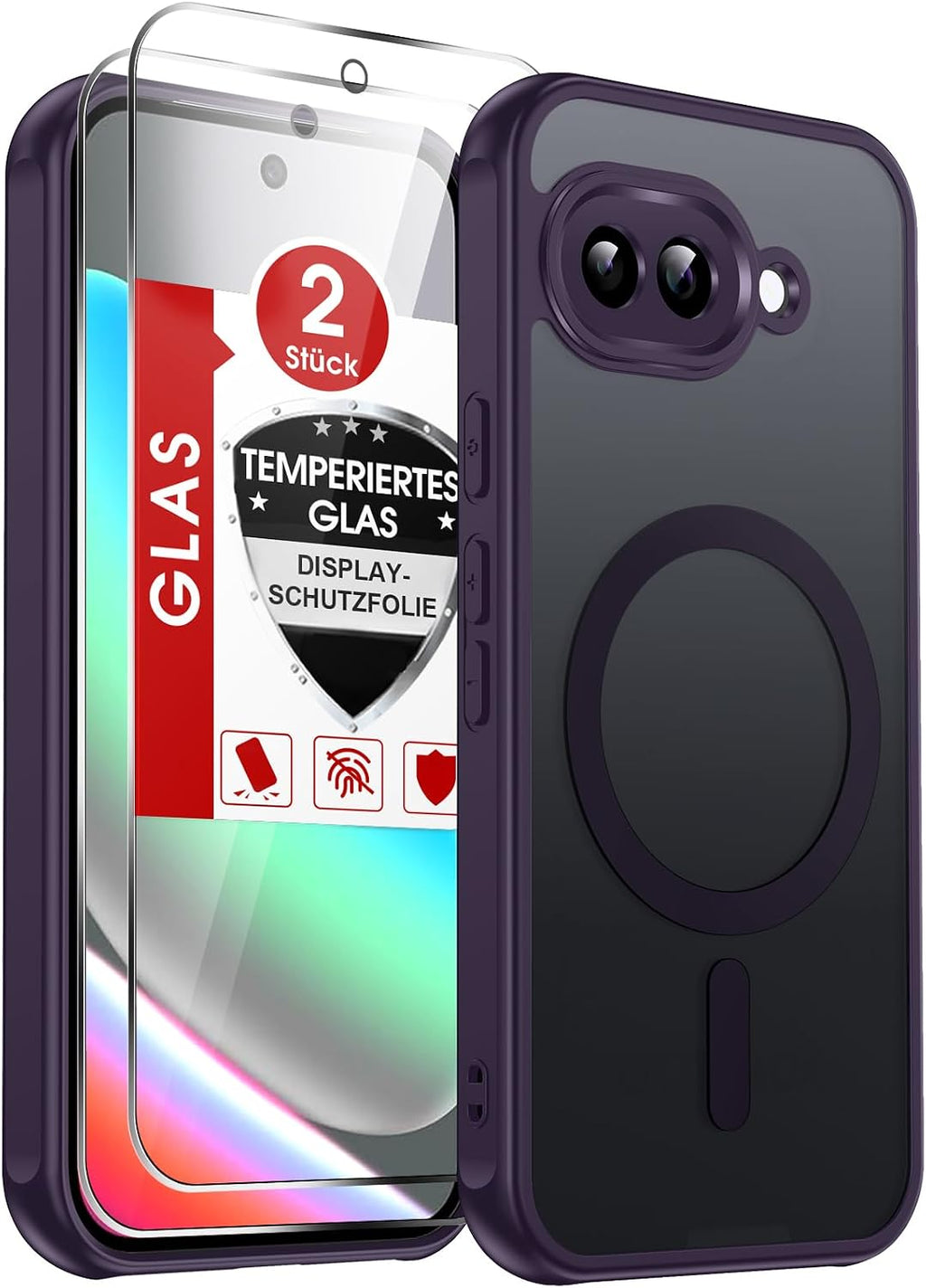 LeYi für Samsung Galaxy A06 4G Hülle für Magsafe mit 2X Panzerglas-Schwarz