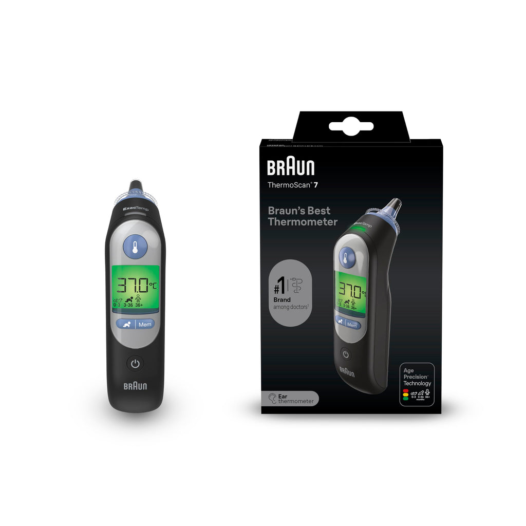 Braun ThermoScan 7 Ohrthermometer BRAIRT6520 | Age Precision Technologie | Farbcodiertes Digitaldisplay | Baby- und kleinkindfreundlich | Die #1 Marke bei Ärzten(1)