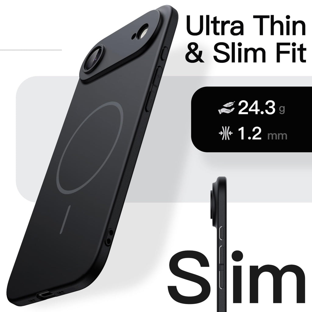 JETech Magnetische Dünne Hülle für iPhone 18 Pro, Schwarz