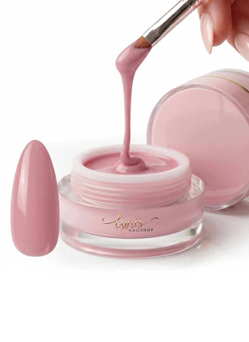 No File Aufbaugel Gelnägel ALMOND NUDE 15ml UV Gel selbstglättend o. Feilen