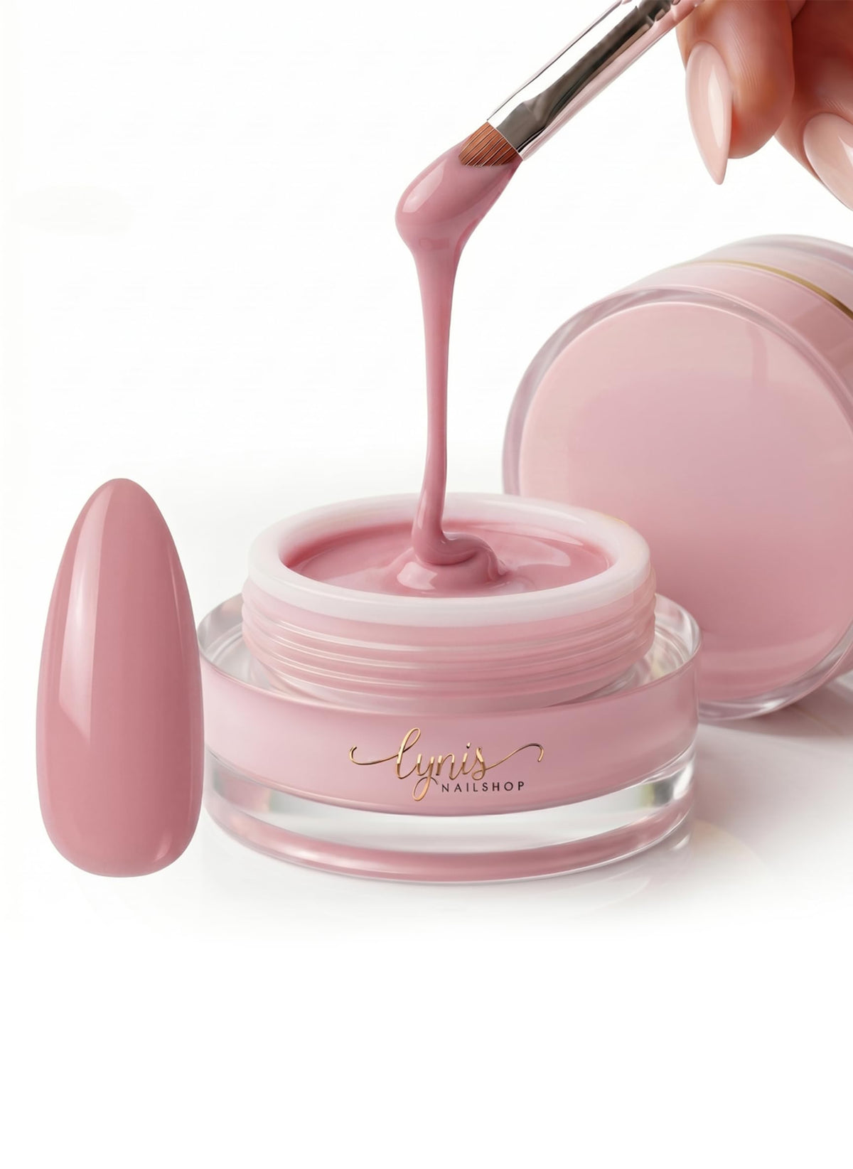 No File Aufbaugel Gelnägel ALMOND NUDE 15ml UV Gel selbstglättend o. Feilen