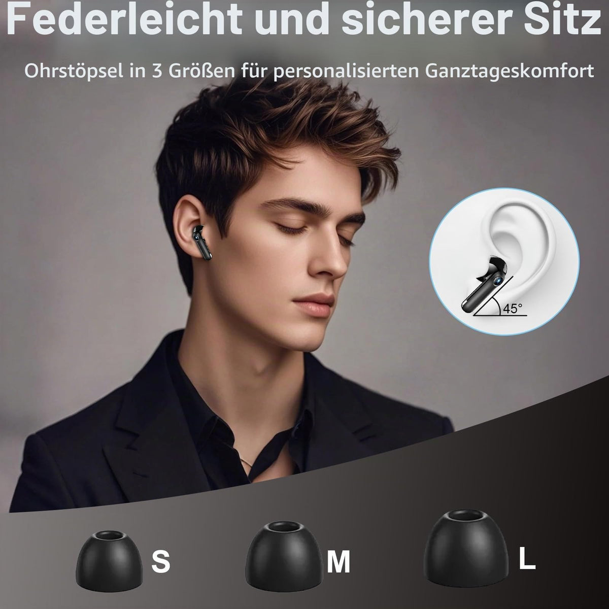 Bluetooth Kopfhörer, Kopfhörer Kabellos Bluetooth 5.4, Tiefer Bass Ohrhörer