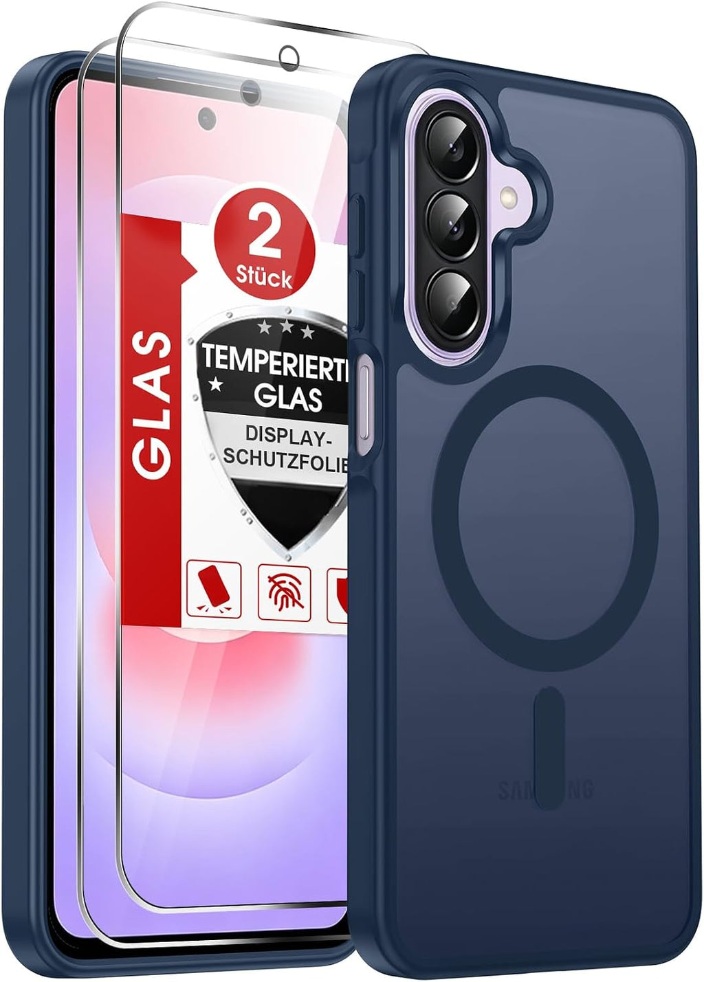 LeYi für Samsung Galaxy A06 4G Hülle für Magsafe mit 2X Panzerglas-Schwarz