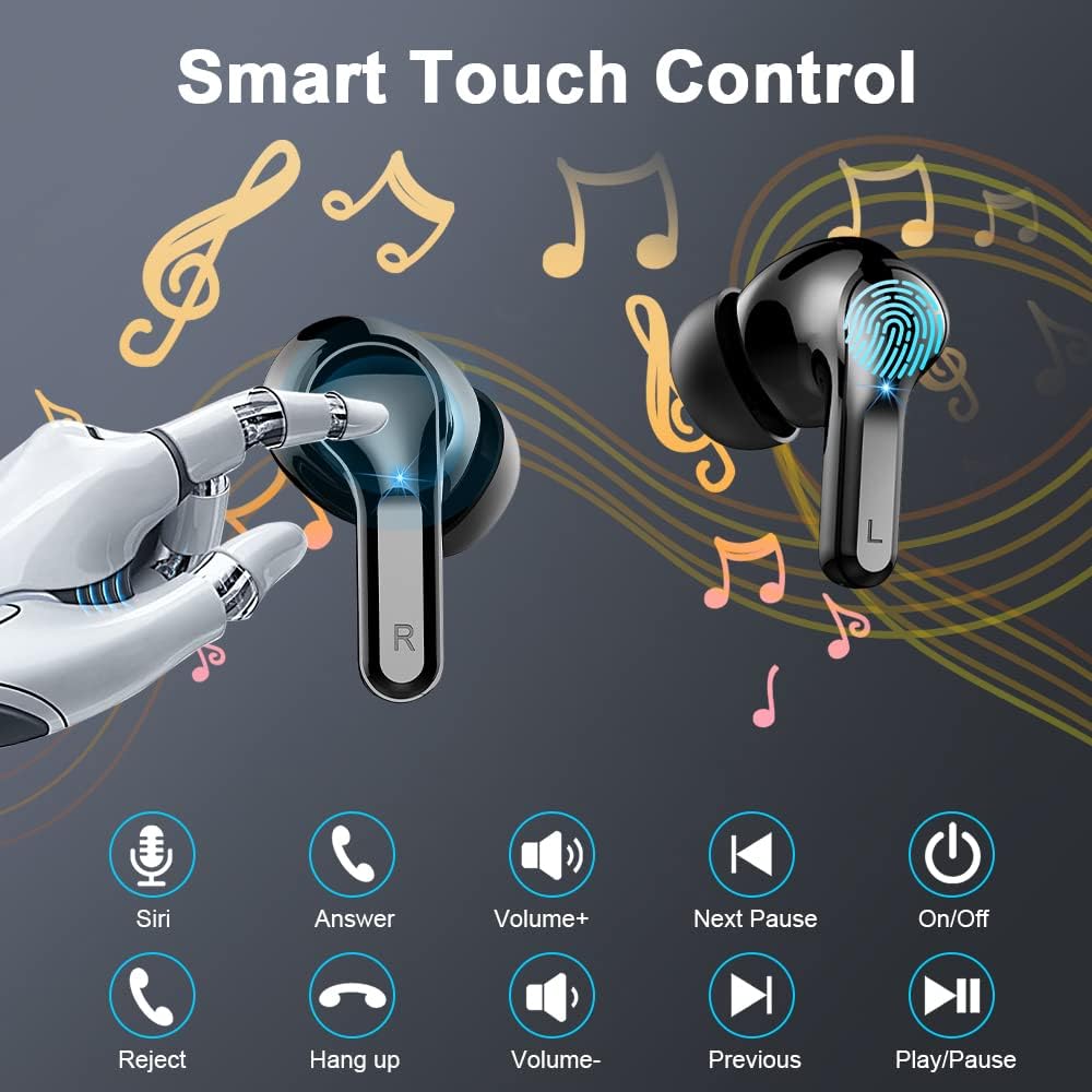 2026 Kopfhörer Kabellos Bluetooth 5.4 Kopfhörer, 6D-Stereo Ohrhörer in Ear
