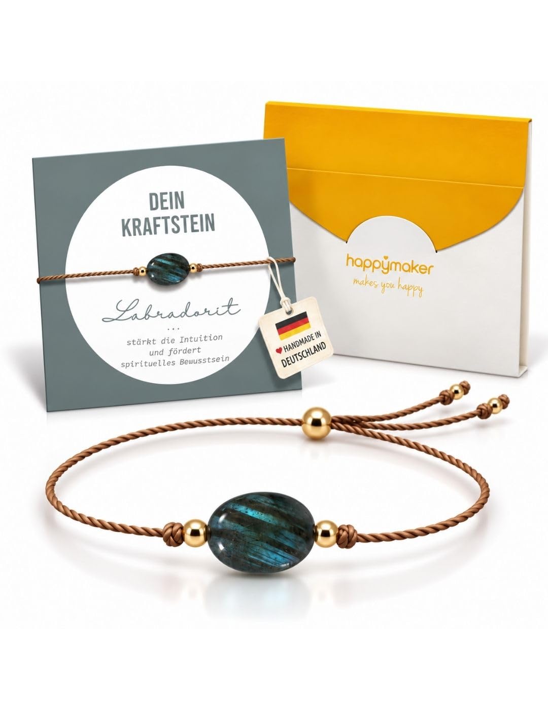 happymaker Edelstein Armband Damen als Kraftgeber, handmade in Deutschland