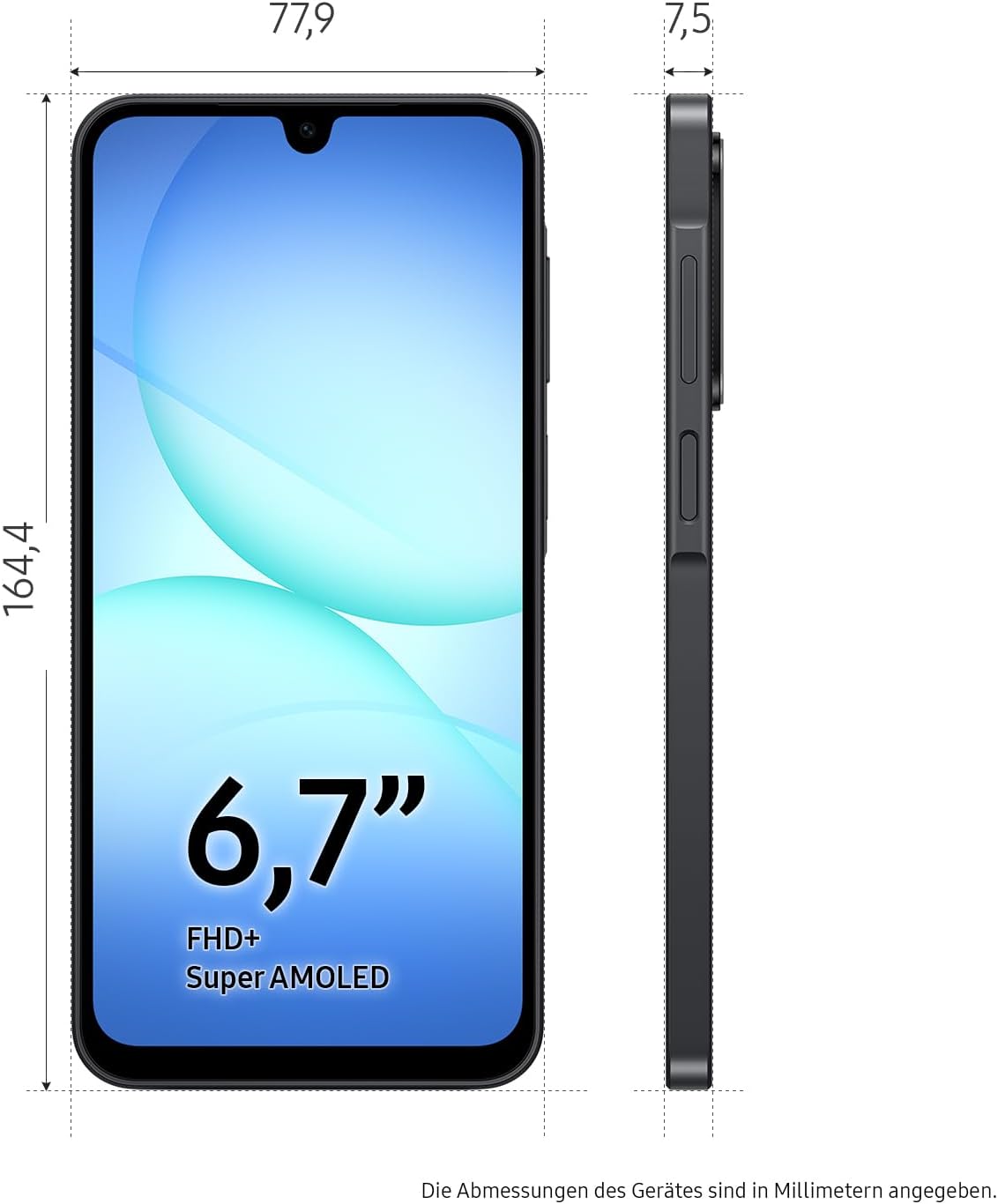 Samsung Galaxy A17 5G AI Smartphone, KI-Handy mit Android, Dünner 7,5-mm-Rahmen, 50-MP-Kamera, 128 GB Speicher, 4 GB RAM, 5.000-mAh-Akku, Black, 2,5 Jahre Herstellergarantie [Exklusiv auf Amazon]