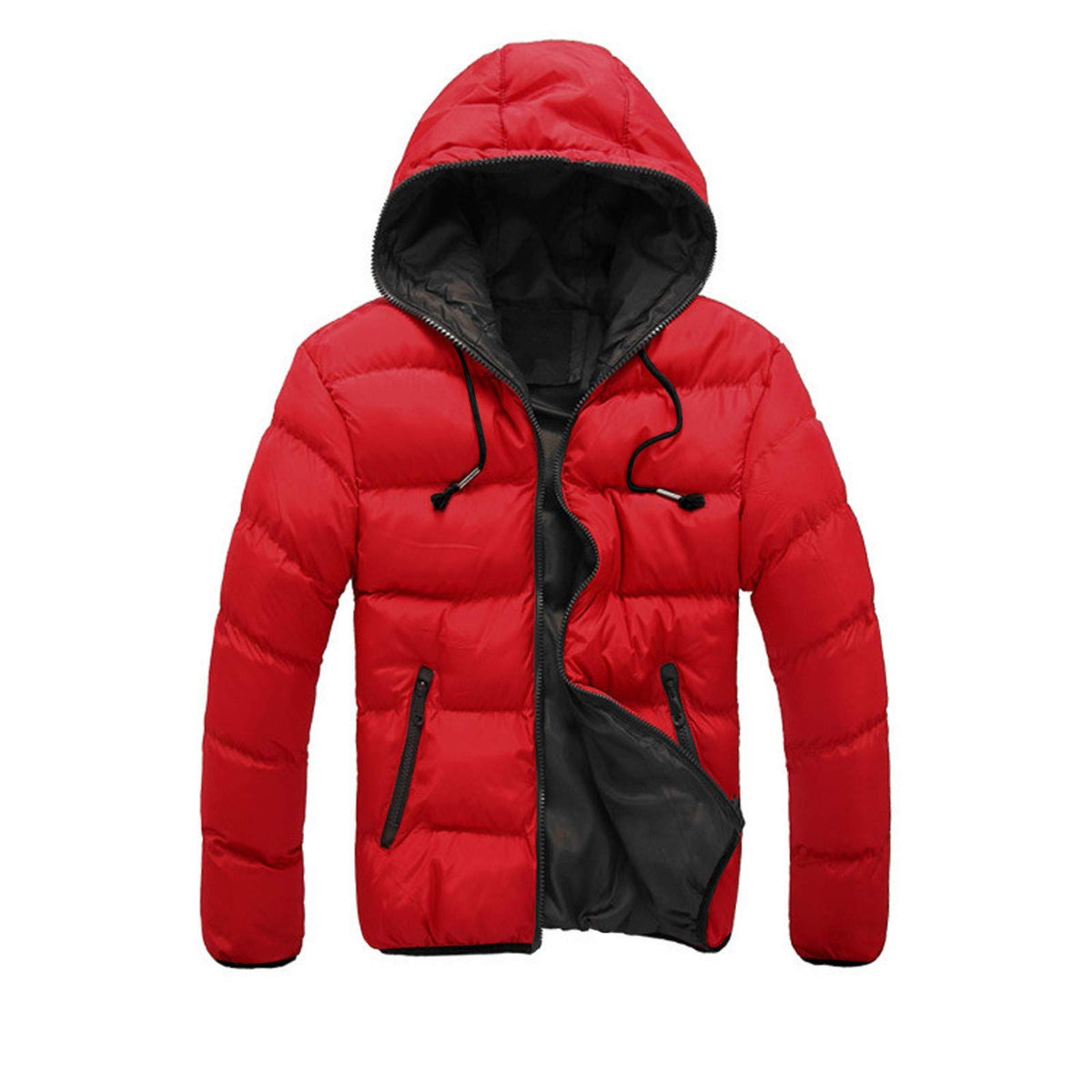 Generisch Winterjacke Herren Steppjacke mit Kapuze Warme Stepp Outdoor Winter Puffer Jacke Herrenjacken Übergangsjacke mit Reißverschluss Winter Warm Daunenjacke Leichte Jacken Thermo Langarm Parka