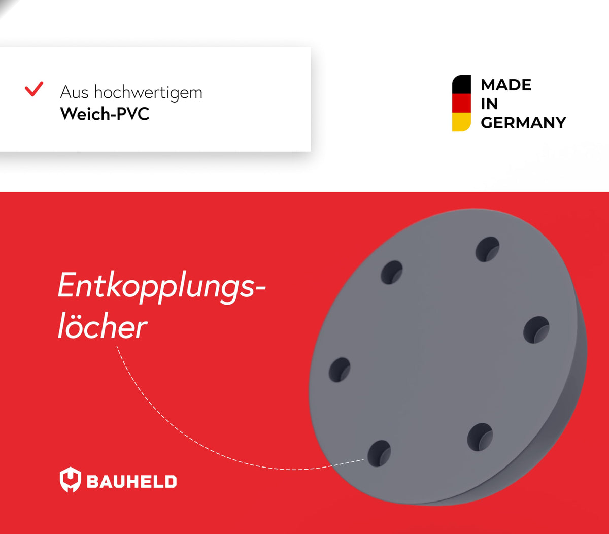 BAUHELD 4x Schwingungsdämpfer Waschmaschine und Trockner - Schwarz