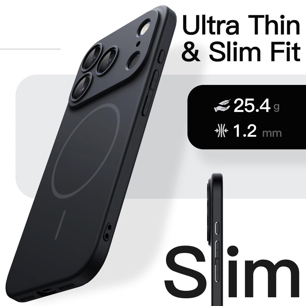 JETech Magnetische Dünne Hülle für iPhone 18 Pro, Schwarz