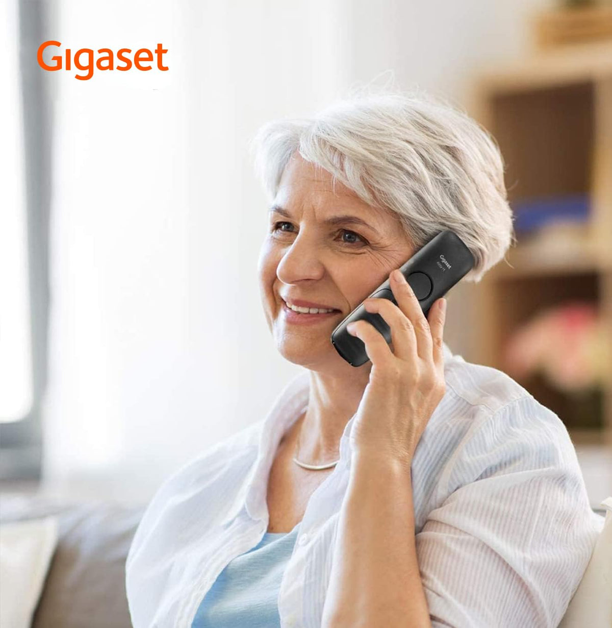 Gigaset E290A Duo - 2 Schnurlose Senioren DECT-Telefone mit Anrufbeantworter - großen Tasten und Display, Zielwahltasten für wichtige Nummern, Verstärker-Funktion für extra lautes Hören, schwarz
