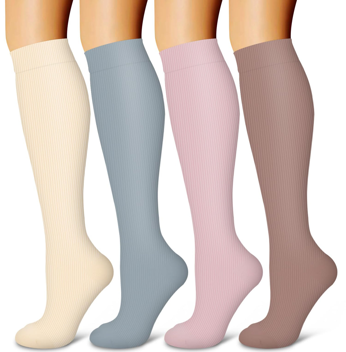 Laite Hebe 4 Pairs-Compression Socks for Women&Men Circulation-Best Support for Nurses