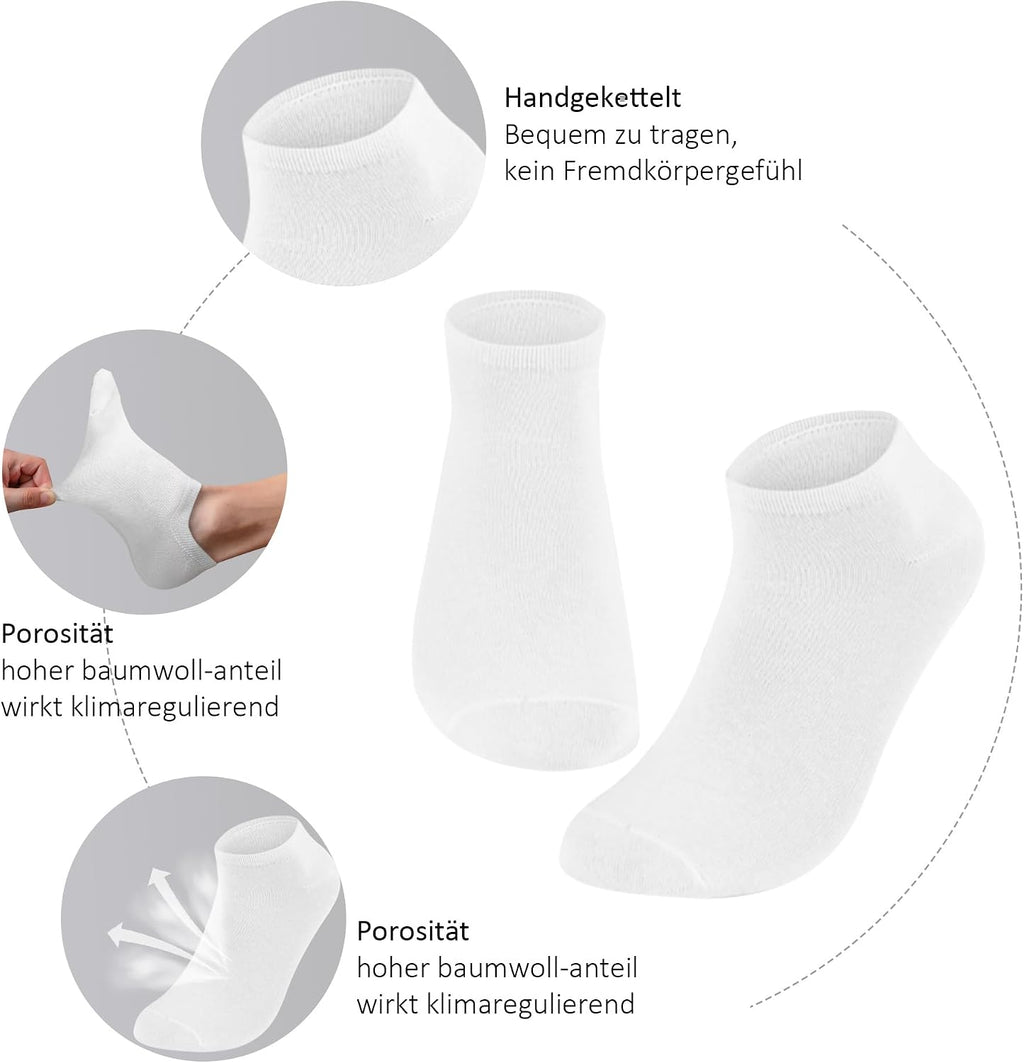 Chaussettes Basses Homme Femme lot de 12 Paires Socquette Sport Coton Socquettes Respirant Courtes Chaussette Femme Coton Courtes Bassese