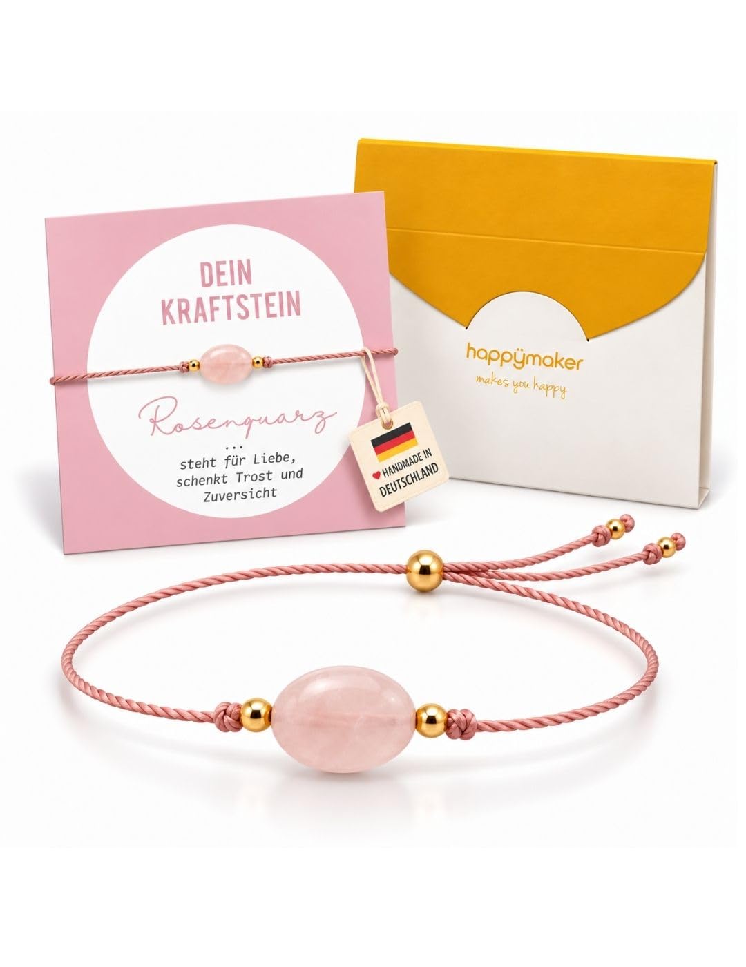 happymaker Edelstein Armband Damen als Kraftgeber, handmade in Deutschland