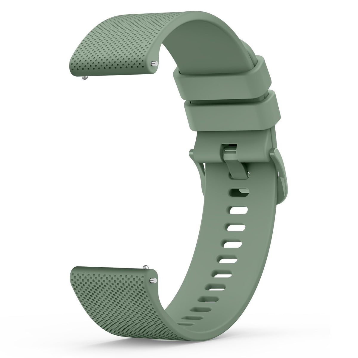 Wanme 20mm Bracelet de Montre en Silicone, Souple Bracelet de Replacement en Dégagement Rapide avec Boucle en Même Couleur Homme Femme 20mm, Starlight