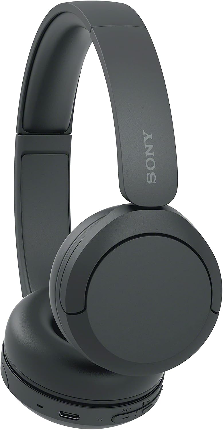 Sony WH-CH520 Kabellose Bluetooth-Kopfhörer - bis zu 50 Stunden Akkulaufzeit mit Schnellladefunktion, On-Ear-Modell - Schwarz