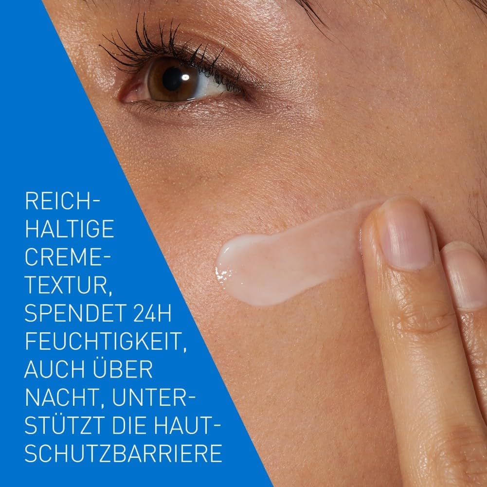 CeraVe Feuchtigkeitsspendende Gesichtscreme für normale bis trockene Haut, Ultraleichte Formel, Mit Hyaluron, Niacinamid und 3 essenziellen Ceramiden