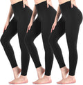 3 Pack Black Leggings for Women