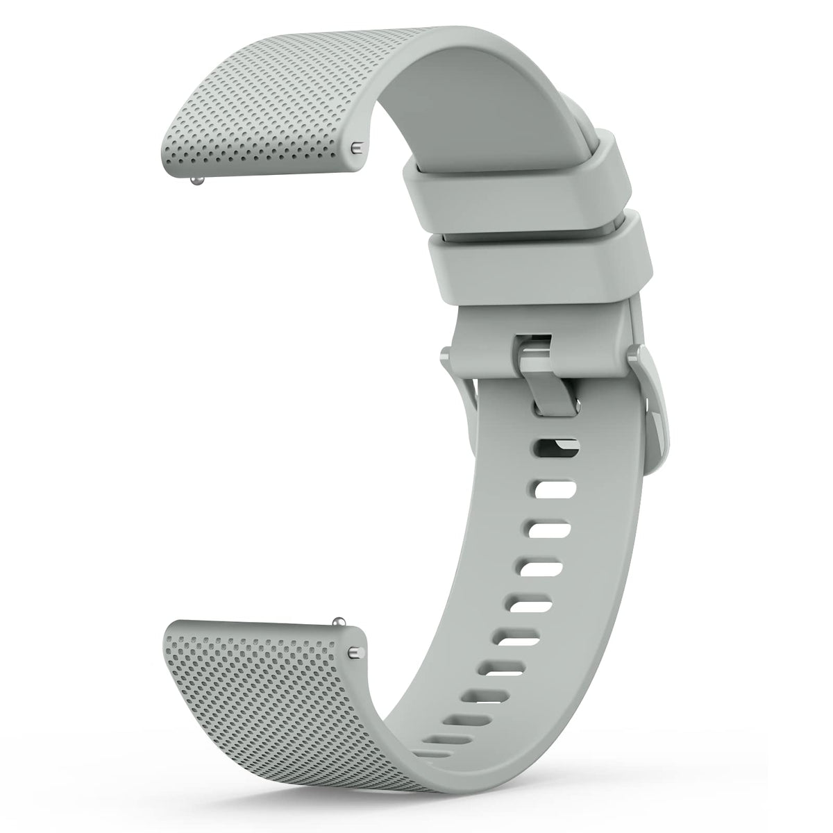Wanme 20mm Bracelet de Montre en Silicone, Souple Bracelet de Replacement en Dégagement Rapide avec Boucle en Même Couleur Homme Femme 20mm, Starlight