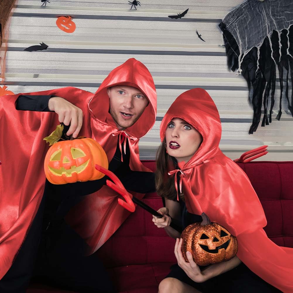 Aomig Cape à Capuchon, Déguisement Adulte Unisexe Costume, Cape Sorcier, Halloween Cosplay Costume Cape Longue Cape, Déguisement pour Halloween, Bal Masqué