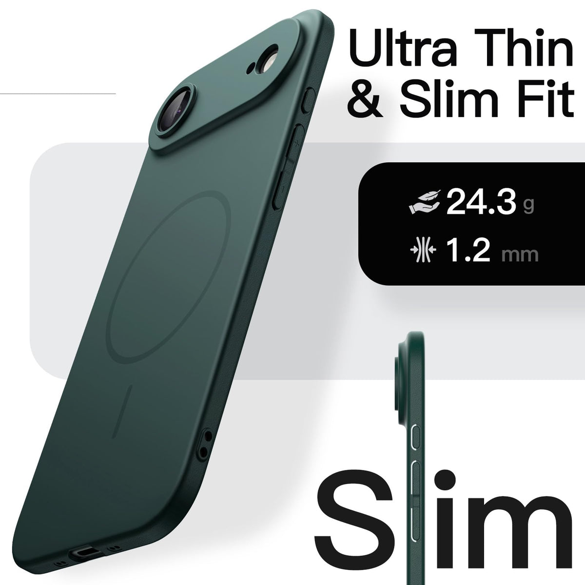JETech Magnetische Dünne Hülle für iPhone 18 Pro, Schwarz