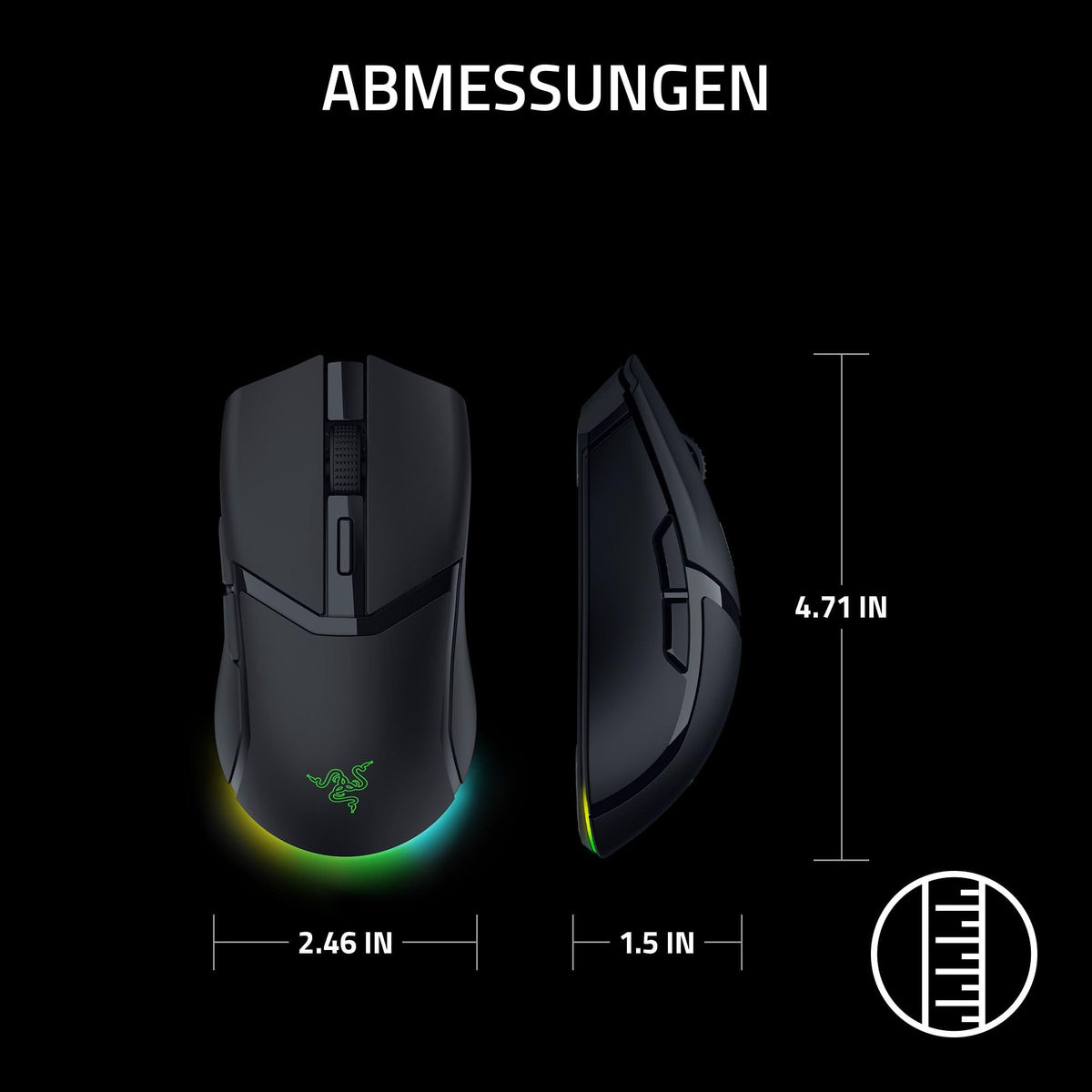 Razer Cobra Pro - kabellose Gaming-Maus mit RGB - Optischer Focus Pro Sensor mit 30K DPI (10 Anpassbare Tasten, HyperSpeed Wireless Polling 8K Hz, Bluetooth, Chroma-Beleuchtung mit 11 Zonen) Weiß