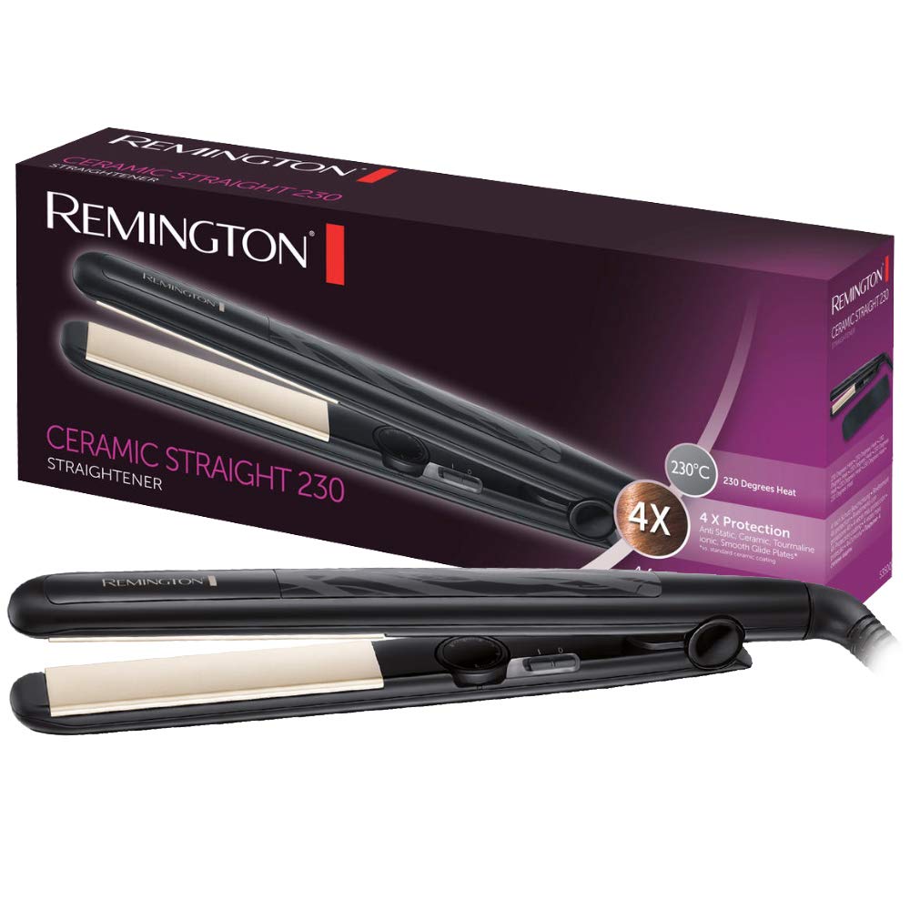 Remington Glätteisen Pro-Ceramic Extra breit (extrabreite 45-mm-Stylingplatten – speziell für dickes, krauses, lockiges und sehr langes Haar), LCD-Display, 150–230 °C, Haarglätter S5525