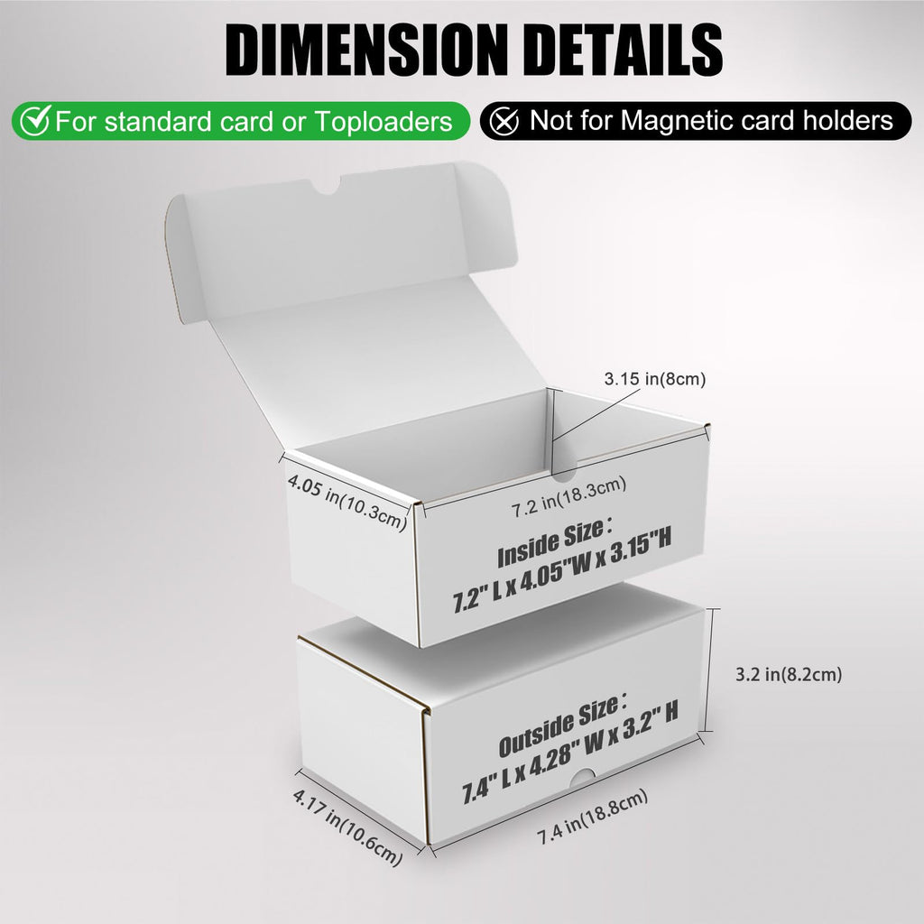 Trading Card Storage Box, 20-Pack 1100 Count White Corrugated Cardboard Box
