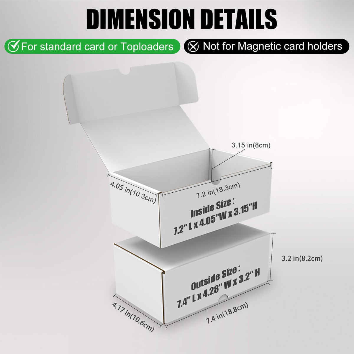 Trading Card Storage Box, 20-Pack 1100 Count White Corrugated Cardboard Box
