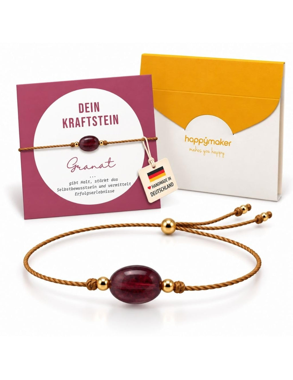 happymaker Edelstein Armband Damen als Kraftgeber, handmade in Deutschland